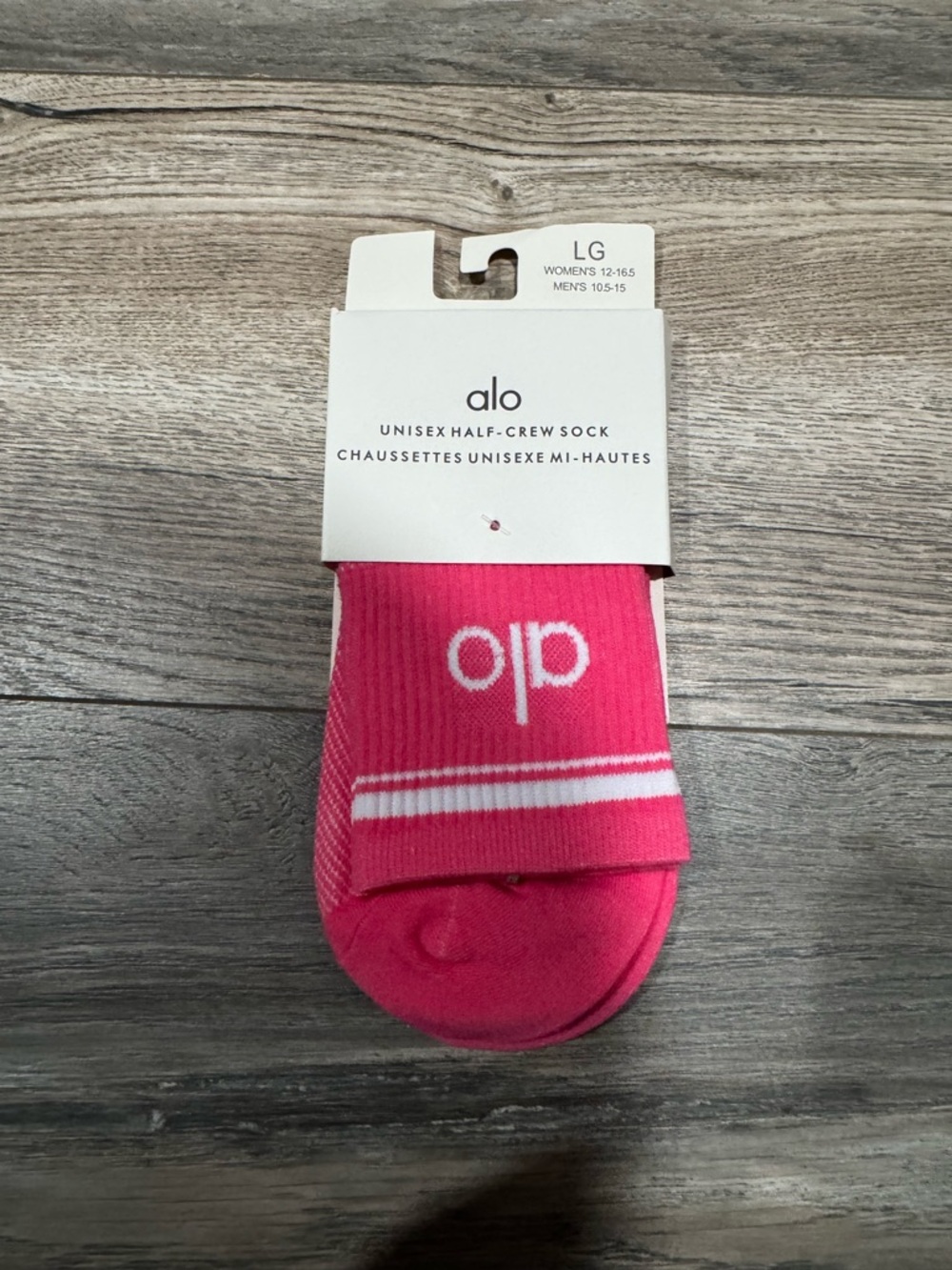 ALO Yoga Hot Pink & White Half-Crew Socks